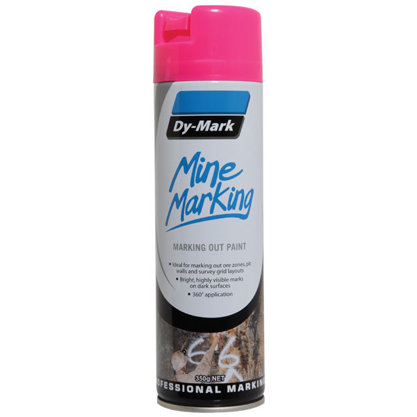 DY-MARK MINE MARKING VERTICAL FLURO PINK 350G AEROSOL 